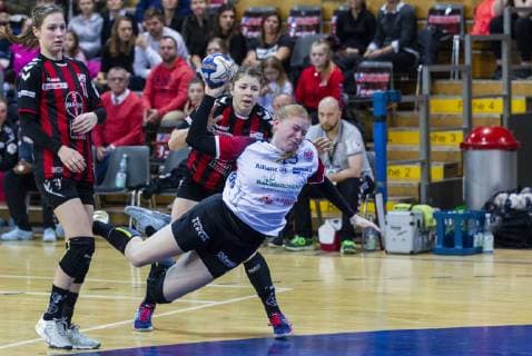 Handball-Bundesliga TSV Bayer 04 Leverkusen vs. Thueringer HC 17:24 Impressionen vom Handball-Bundesliga TSV Bayer 04 Leverkusen vs. Thueringer HC 17:24 am 6. 1. 2018 in Leverkusen, Ostermann-Arena, Deutschland