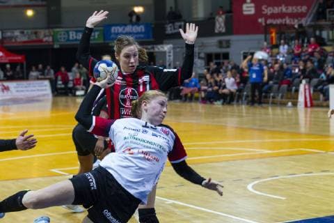 Handball-Bundesliga TSV Bayer 04 Leverkusen vs. Thueringer HC 17:24 Impressionen vom Handball-Bundesliga TSV Bayer 04 Leverkusen vs. Thueringer HC 17:24 am 6. 1. 2018 in Leverkusen, Ostermann-Arena, Deutschland