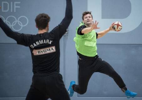 Handball WM, Training Nationalteam Dänemark Lasse Svan og Niklas Landin under traeningen i Broendby tirsdag den 8 januar 2019.. , Copenhagen Denmark Copyright: Scanpix LiselottexSabroex COP102 spdk20190108-124707-L