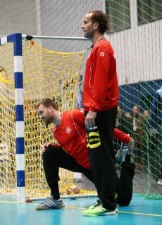 Torwart Andreas Wolff, Torwart Silvio Heinevetter öffentliches Training im Vorfeld der Weltmeisterschaft WM in Deutschland und Dänemark Handball DHB Nationalmannschaft Herren Saison 2018 2019 08.01.2019 GER BRDeutschland
