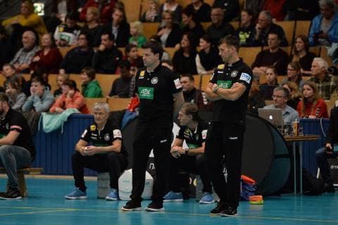 Handball, Herren, Saison 2018 19, Weltmeisterschaft 2019 in Deutschland und Dänemark, öffentliches Training der deutschen Nationalmannschaft, Cheftrainer Christian Prokop (Deutschland), Co-Trainer Alexander Haase (Deutschland), 08.01.19, Copyright: xMatthiasxKochx