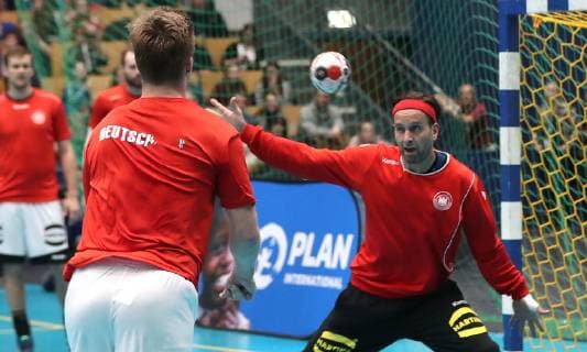 Silvio Heinevetter (Deutschland) beim offenen Training der deutschen Nationalmannschaft vor der Handball WM 2019 der Maenner am 08.01.2019 in der Turnhalle des Sportforums in Berlin Handball - WM 2019 - Vorbereitung - offenes Training der Nationalmannschaft