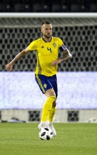 190108 Sweden s Alexander Milosevic during the International Friendly Länderspiel football match between Sweden and Finland on January 8, 2019 in Doha. Photo: Niklas Larsson BILDBYRAN kod NL 44170 Copyright: NIKLASxLARSSON BB190108NL061