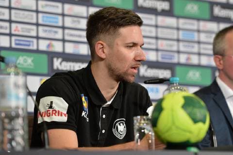 Handball, Herren, Weltmeisterschaft 2019 in Deutschland und Dänemark, DHB-Pressekonferenz, Fabian Wiede (Nr. 10, Deutschland), 09.01.19, Copyright: xMichaelxHundtx xMatthiasxKochx