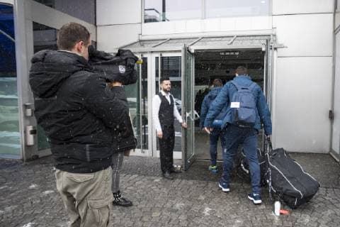 Ankunft der Kroatischen Handball Nationalmannschaft am Hilton Hotel im Tucherpark, Muenchen. 09.01.2019 Â