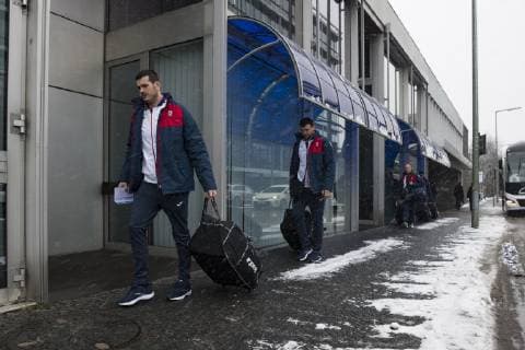 Ankunft der Kroatischen Handball Nationalmannschaft am Hilton Hotel im Tucherpark, Muenchen. 09.01.2019 Â