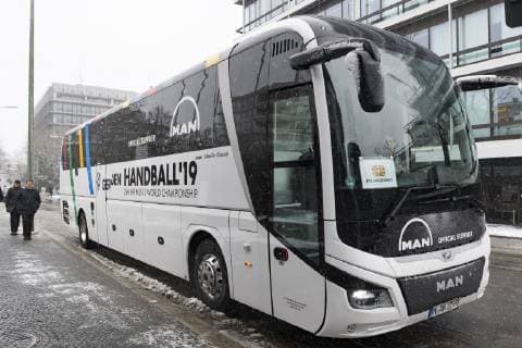 Ankunft der Kroatischen und Mazedonischen Handball Nationalmannschaften am Hilton Hotel im Tucherpark, Muenchen. 09.01.2019 Â