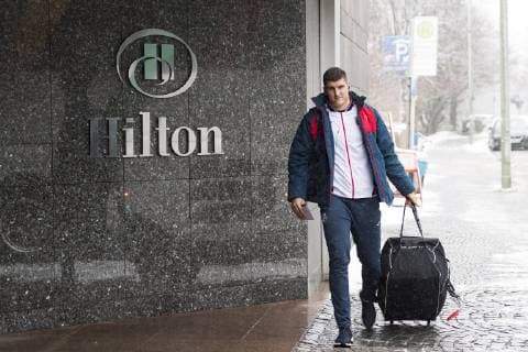 Ankunft der Kroatischen Handball Nationalmannschaft am Hilton Hotel im Tucherpark, Muenchen. 09.01.2019 Â