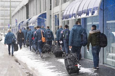 Ankunft der Kroatischen Handball Nationalmannschaft am Hilton Hotel im Tucherpark, Muenchen. 09.01.2019 Â