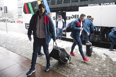 Ankunft der Kroatischen Handball Nationalmannschaft am Hilton Hotel im Tucherpark, Muenchen. 09.01.2019 Â