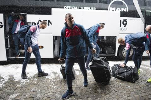 Ankunft der Kroatischen Handball Nationalmannschaft am Hilton Hotel im Tucherpark, Muenchen. 09.01.2019 Â