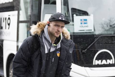 Handball WM GER DEN 19, Ankunft der islaendischen Handball-Nationalmannschaft, Hilton Park-Hotel, Muenchen. 09.01.2019 Â