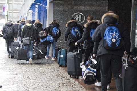 Handball WM GER DEN 19, Ankunft der islaendischen Handball-Nationalmannschaft, Hilton Park-Hotel, Muenchen. 09.01.2019 Â