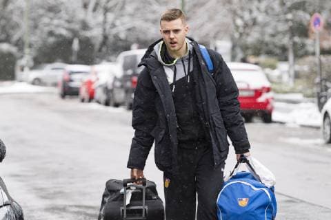 Handball WM GER DEN 19, Ankunft der islaendischen Handball-Nationalmannschaft, Hilton Park-Hotel, Muenchen. 09.01.2019 Â