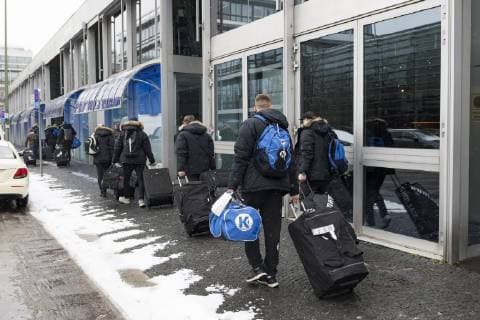 Handball WM GER DEN 19, Ankunft der islaendischen Handball-Nationalmannschaft, Hilton Park-Hotel, Muenchen. 09.01.2019 Â