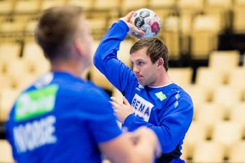 190110 Sander Sagosen of Norway during a training session on January 10, 2019 in Herning. Photo: Jon Olav Nesvold BILDBYRN kod JE 160390 Copyright: JONxOLAVxNESVOLD BB190110JE005