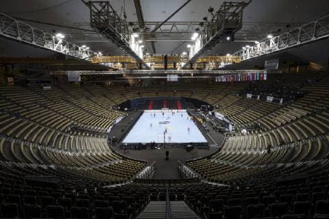 Handball WM 19 GER DEN, Olympiahalle Muenchen. 10.01.2019 Im Bild: Spielfeld, Gesamtaufbau Â