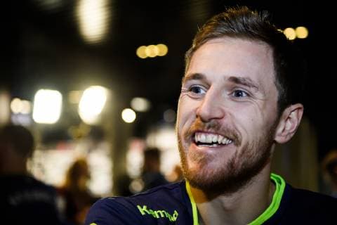 190110 Albin Lagergren of Sweden during a press meeting and practice during the IHF World Handball Championship on January 10, 2019 in Copenhagen. Photo: Ludvig Thunman BILDBYRAN kod LT 35572 Copyright: LUDVIGxTHUNMAN BB190110LT001