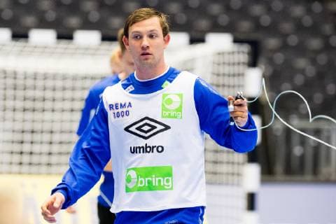 190110 Sander Sagosen of Norway during a training session on January 10, 2019 in Herning. Photo: Jon Olav Nesvold BILDBYRN kod JE 160390 Copyright: JONxOLAVxNESVOLD BB190110JE054