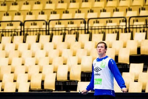 190110 Sander Sagosen of Norway during a training session on January 10, 2019 in Herning. Photo: Jon Olav Nesvold BILDBYRN kod JE 160390 Copyright: JONxOLAVxNESVOLD BB190110JE058