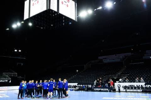 190110 Players of Sweden during a press meeting and practice during the IHF World Handball Championship on January 10, 2019 in Copenhagen. Photo: Ludvig Thunman BILDBYRN kod LT 35572 Copyright: LUDVIGxTHUNMAN BB190110LT013