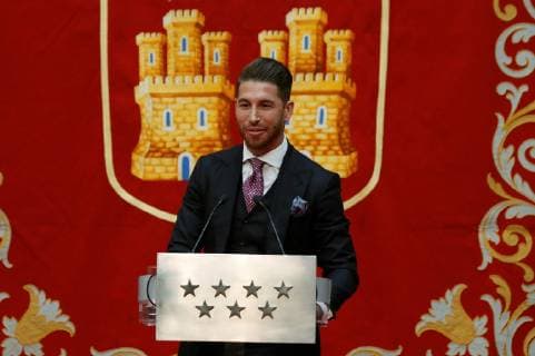 Sport Bilder des Tages Real Madrid and Spanish national team Nationalteam captain Sergio Ramos gives a speech before being awarded as Best Male Sports Player during the 7 Stars Sports Awards ceremony organized by the Community of Madrid, in the Spanish capital, 10 January 2019. 7 Stars Sports Awards ceremony !ACHTUNG: NUR REDAKTIONELLE NUTZUNG!  Copyright: xJ.J.xGuillenx GRAF6832 20190110-636827376894512304