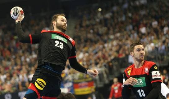 Steffen Faeth (Deutschland) wirft aus dem Sprung beim Eroeffnungsspiel Korea gegen Deutschland der Handball- WM 2019 der Maenner am 10.01.2019 in der Mercedes-Benz Arena in Berlin Handball - WM 2019 - Gruppe A - Korea vs Deutschland