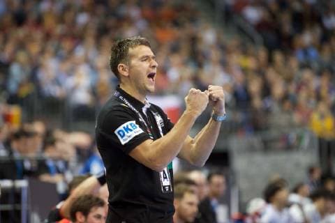 Handball Berlin 10.01.2019 Weltmeisterschaft 2019 Weltmeisterschaften der Männer Gruppe A Deutschland (GER) - Korea (KOR) Christian Prokop (Deutschland, Trainer) Jubel