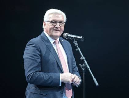 10.01.2019, Handball IHF Weltmeisterschaft Dänemark Deutschland 2019, Vorrunde, Gruppe A, Korea - Deutschland, in der Mercedes-Benz Arena Berlin. Bundespräsident Frank-Walter Steinmeier