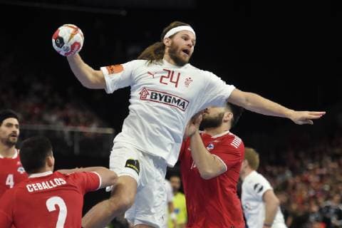 Denmarks Mikkel Hansen. Denmark vs. Chile. World Cup Group C Handball match at Royal Arena in Copenhagen, Denmark, Thursday january 10th. 2019. , Copenhagen Danmark Denmark Copyright: LiselottexSabroex COP101 spdk20190110-202038-L