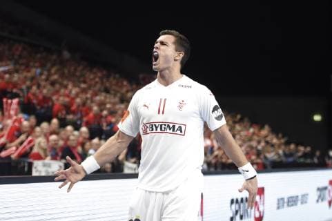 Denmarks Rasmus Lauge. Denmark vs. Chile. World Cup Group C Handball match at Royal Arena in Copenhagen, Denmark, Thursday january 10th. 2019. , Copenhagen Danmark Denmark Copyright: LiselottexSabroex COP101 spdk20190110-202833-L