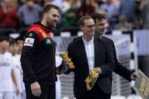 Handball-WM Korea - Deutschland am 10.01.2019 in der Mercedes-Benz Arena in Berlin Man of the Match für Andreas WOLFF ( Deutschland )