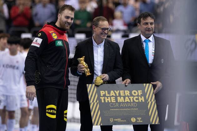 Sport Bilder des Tages Handball-WM Korea - Deutschland am 10.01.2019 in der Mercedes-Benz Arena in Berlin Man of the Match für Andreas WOLFF ( Deutschland )