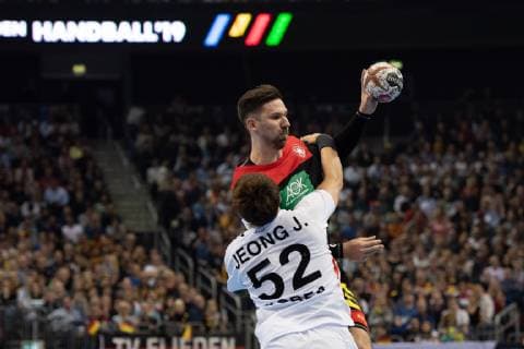 Handball-WM Korea - Deutschland am 10.01.2019 in der Mercedes-Benz Arena in Berlin Fabian WIEDE ( Deutschland )