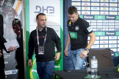DHB-Vizepraesident Bob Hanning und Trainer Christian Prokop nach dem Medientermin. Pressekonferenz des DHB, Handball, IHF Handball Weltmeisterschaft, 11.01.19 Berlin Berlin Germany AOK Bundeszentrale Copyright: xAgentur54Gradx xFelixxKoenigx