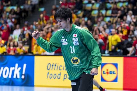 Muenchen, Deutschland 11. Januar 2019: WM 2019 Männer - Gruppe B - Japan vs. Mazedonien Yuki Kubo (Japan) Jubel Freude Emotion Muenchen Olympiahalle Bayern Deutschland