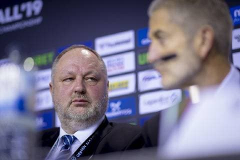DHB-Praesident Andreas Michelmann. Medientermin der IHF, Handball, IHF Handball Weltmeisterschaft, 10.01.19 Berlin Berlin Germany Mercedes-Benz Arena Copyright: xAgentur54Gradx xFelixxKoenigx
