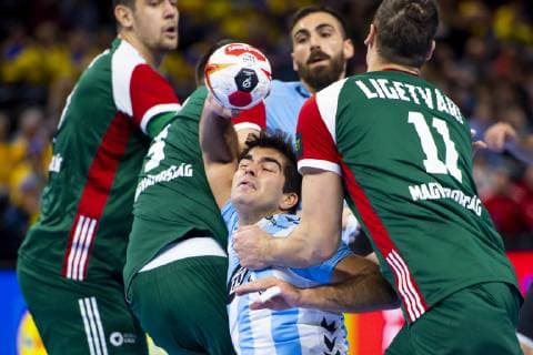 Handball WM, Argentinien - Ungarn 190111 Pablo Ariel Simonet of Argentina during the IHF World Handball Championship match between Argentina and Hungary on January 11, 2019 in Köpenhamn. Photo: Ludvig Thunman BILDBYRN kod LT 35573 Copyright: LUDVIGxTHUNMAN BB190111LT003