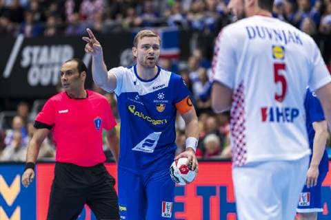 Muenchen, Deutschland 11. Januar 2019: WM 2019 Männer - Gruppe B - Island vs. Kroatien Aron Palmarsson (Island) Muenchen Olympiahalle Bayern Deutschland