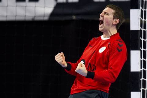 Handball WM, Argentinien - Ungarn 190111 Goalkeeper Matias Carlos Schulz of Argentina celebrates during the IHF World Handball Championship match between Argentina and Hungary on January 11, 2019 in Köpenhamn. Photo: Ludvig Thunman BILDBYRN kod LT 35573 Copyright: LUDVIGxTHUNMAN BB190111LT005