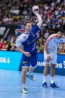 Muenchen, Deutschland 11. Januar 2019: WM 2019 Männer - Gruppe B - Island vs. Kroatien Arnor Gunnarsson (Island) Muenchen Olympiahalle Bayern Deutschland