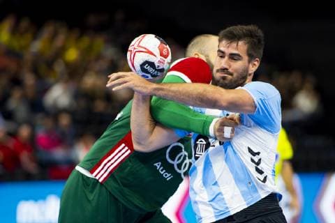 Handball WM, Argentinien - Ungarn 190111 Sebastian Alejandro Simonet of Argentina during the IHF World Handball Championship match between Argentina and Hungary on January 11, 2019 in Köpenhamn. Photo: Ludvig Thunman BILDBYRN kod LT 35573 Copyright: LUDVIGxTHUNMAN BB190111LT011