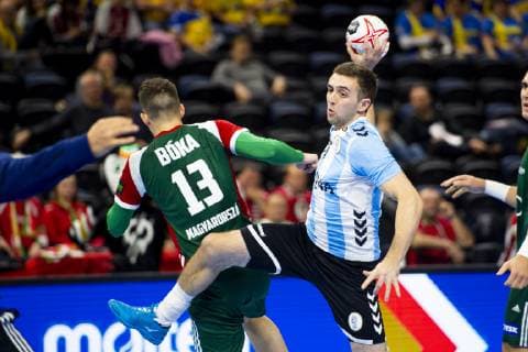 Handball WM, Argentinien - Ungarn 190111 Manuel Crivelli of Argentina during the IHF World Handball Championship match between Argentina and Hungary on January 11, 2019 in Köpenhamn. Photo: Ludvig Thunman BILDBYRN kod LT 35573 Copyright: LUDVIGxTHUNMAN BB190111LT012