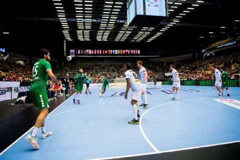 Handball WM, Saudi-Arabien - Österreich 190111 General view during the 2019 IHF World Championship WM Weltmeisterschaft match between Saudi Arabia and Austria on January 11, 2019 in Herning. Photo: Jon Olav Nesvold BILDBYRN kod JE 160393 Copyright: JONxOLAVxNESVOLD BB190111JE061