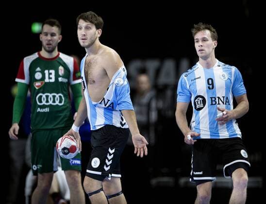 Sport Themen der Woche KW02 Sport Bilder des Tages Handball WM, Argentinien - Ungarn Juan Pablo Fernandez of Argentina during the men s IHF Handball World Championship WM Weltmeisterschaft match in Group D between Argentina-Hungary in Copenhagen , Denmark, on Friday, Jan. 11, 2019.. , Copenhagen Denmark *** Juan Pablo Fernandez of Argentina during the men s IHF Handball World Championship match in Group D between Argentina Hungary in Copenhagen Denmark on Friday Jan 11 2019 Copenhagen Denmark, detectedSourceLanguage  Copyright: Scanpix LiselottexSabroex COP101 spdk20190111-194450-L