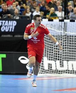 Miljan Pusica (Serbien), jubelt nach einem Tor Serbien-Russland Serbia-Russia Federation IHF Handball Weltmeisterschaft 2019, Hanball World Championship WM Weltmeisterschaft 2019, Herren, Männer, Maenner, men, Handball, Deutschland, Germany, Vorrunde, Gruppe A, group A Berlin, 11.1.2019