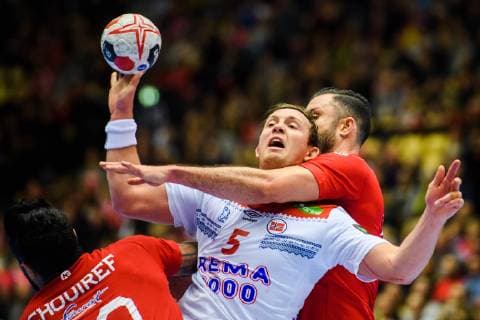 Handball WM, Tunesien - Norwegen 190111 Sander Sagosen of Norwayduring the 2019 IHF World Championship WM Weltmeisterschaft match between Tunisia and Norway on January 11, 2019 in Herning. Photo: Jon Olav Nesvold BILDBYRN kod JE 160394 Copyright: JONxOLAVxNESVOLD BB190111JE112