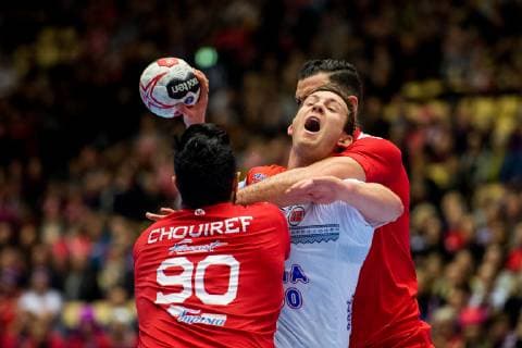 Handball WM, Tunesien - Norwegen 190111 Sander Sagosen of Norway during the 2019 IHF World Championship WM Weltmeisterschaft match between Tunisia and Norway on January 11, 2019 in Herning. Photo: Jon Olav Nesvold BILDBYRN kod JE 160394 Copyright: JONxOLAVxNESVOLD BB190111JE134