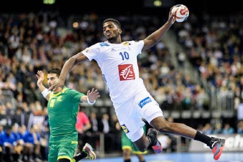 Handball WM, Brasilien - Frankreich Deutschland vs Korea, Handball Weltmeisterschaft 2019, 10.01.2019 Dika Mem (FRA 10) mit einem Torwurf beim Spiel zwischen Brasilien und Frankreich bei der Handball Weltmeisterschaft in Berlin am 11.01.2019, , Berlin BER Germany Mercedes-Benz-Arena