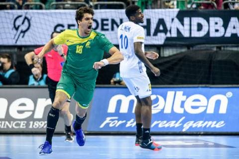 Handball WM, Brasilien - Frankreich Deutschland vs Korea, Handball Weltmeisterschaft 2019, 10.01.2019 Jose Toledo (BRA 10) beim Spiel zwischen Brasilien und Frankreich bei der Handball Weltmeisterschaft in Berlin am 11.01.2019, , Berlin BER Germany Mercedes-Benz-Arena